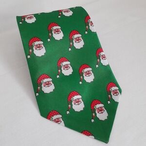 G! Men's Polyester‎ Santa Novelty Tie Green Red Christmas